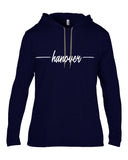 T-Shirt - Lightweight Hooded - Long Sleeve - Navy - Adult/Youth