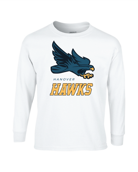 Long-Sleeve - Cotton - White - Adult/Youth - Hawk Designs