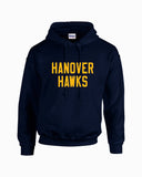 Sweatshirt - Pullover Hooded-Hanover Hawks- Grey/Navy - Adult/Youth