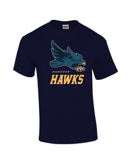 T-Shirt - Short Sleeve - Cotton - Navy - Men's/Youth - Hawk Designs