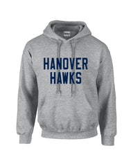 Sweatshirt - Pullover Hooded-Hanover Hawks- Grey/Navy - Adult/Youth